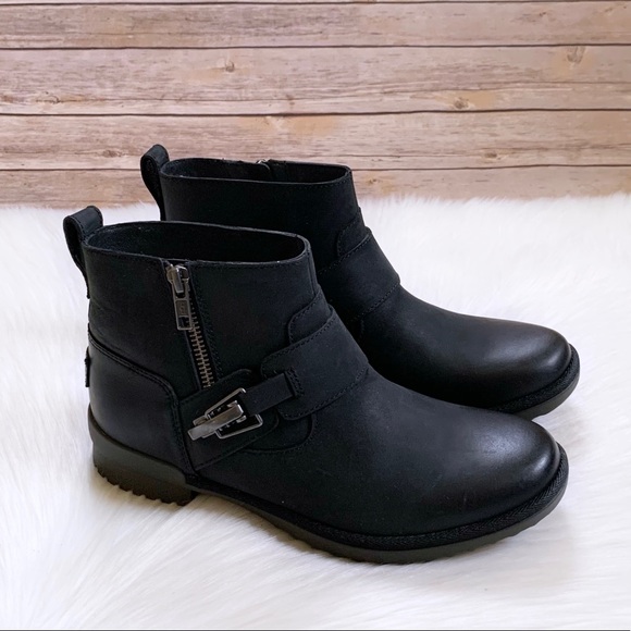 UGG Shoes - UGG Women’s Cheyne Waterproof Black Leather Booties